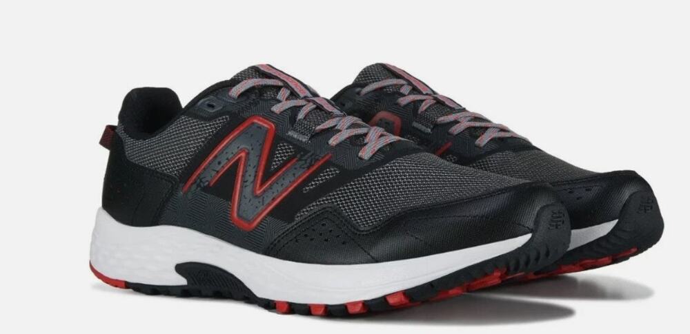 NEW MEN’S NEW BALANCE 410V8 TRAIL RUNNING SHOES Grey BLACK RED Sz 12 Wide
